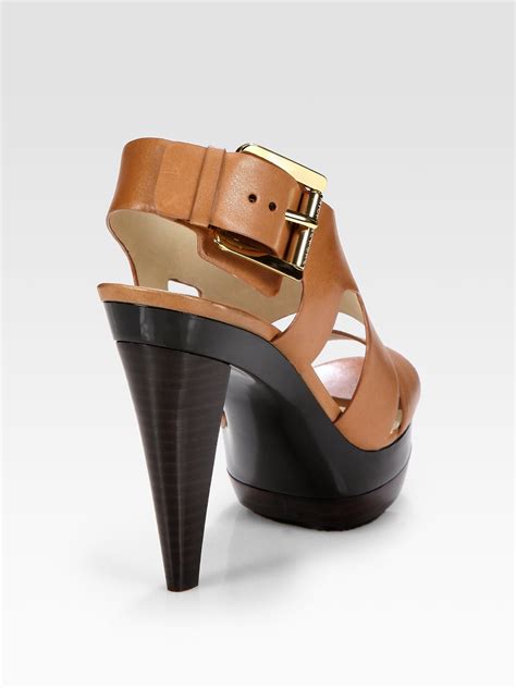 michael kors carla booties|Carla Leather Platform Sandal .